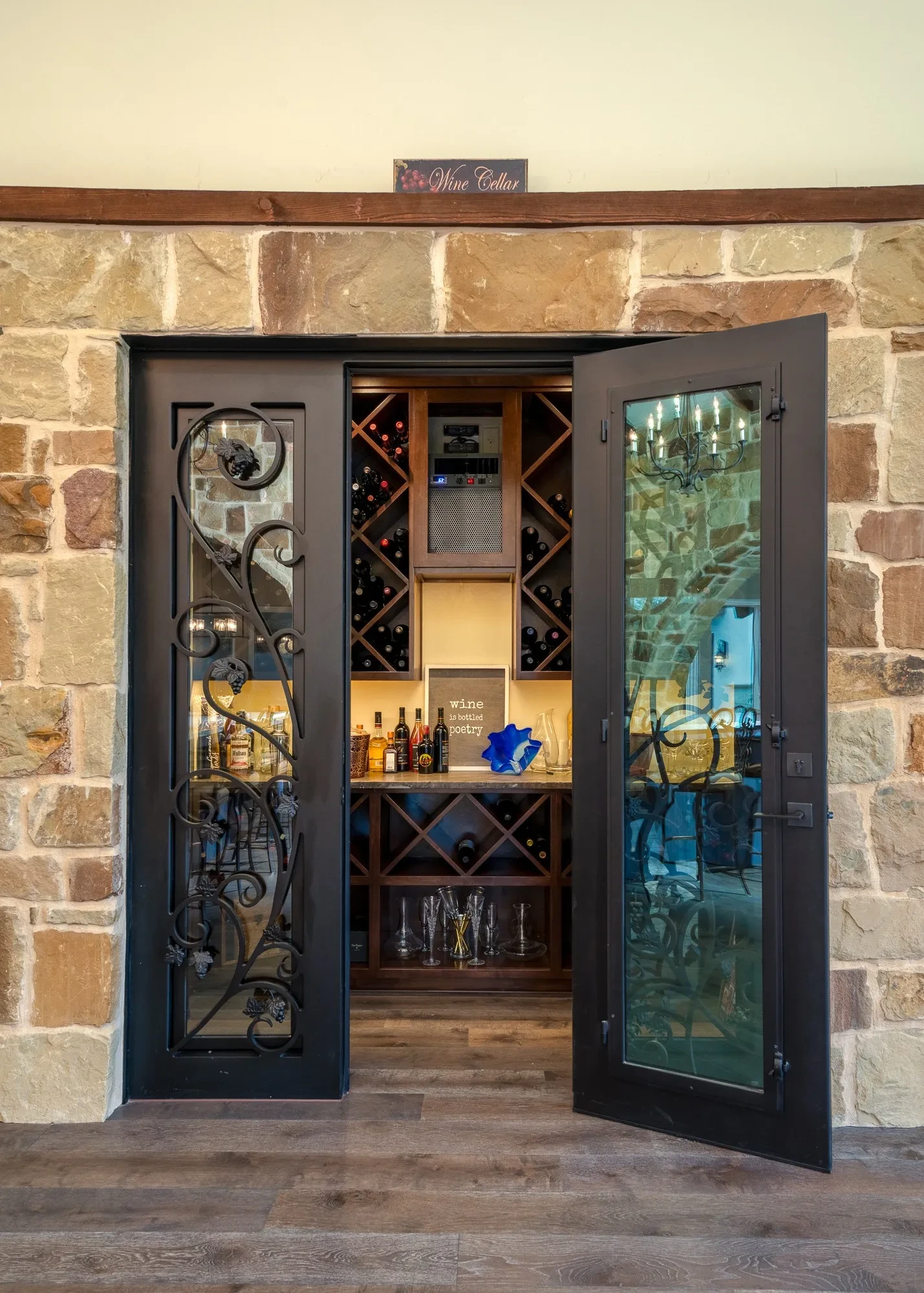 Wine Rooms ' Curated Spaces - custom home by Jenkins Design Build Austin TX