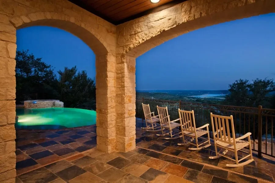 Great Outdoor Entertaining - custom home by Jenkins Design Build Austin TX