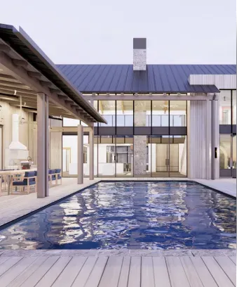 Lake Travis Custom Home Outdoor Living Space