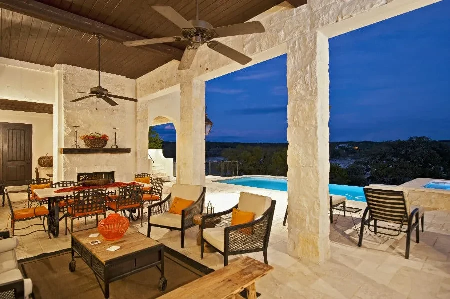 Great Outdoor Entertaining - custom home by Jenkins Design Build Austin TX