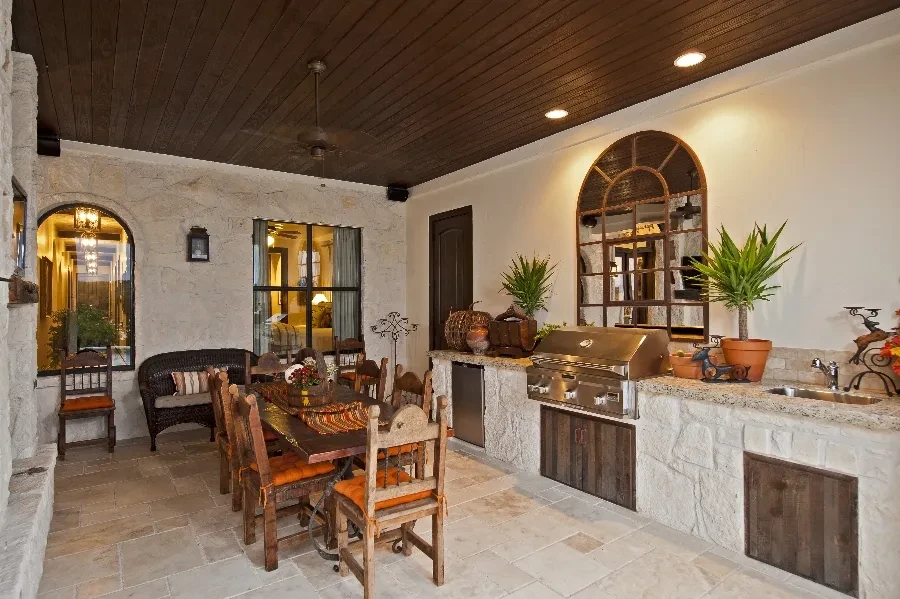 Great Outdoor Entertaining - custom home by Jenkins Design Build Austin TX