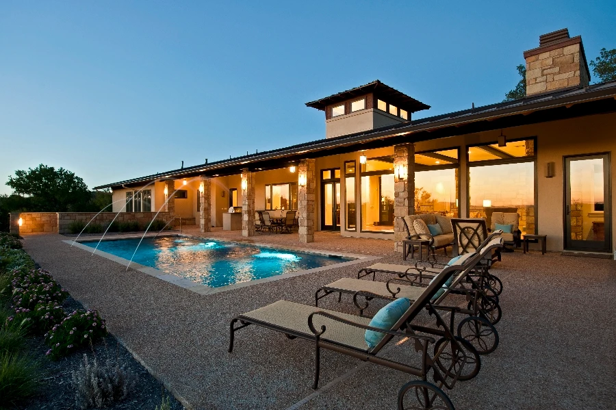 Great Outdoor Entertaining - custom home by Jenkins Design Build Austin TX