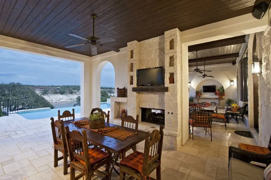 Great Outdoor Entertaining - custom home by Jenkins Design Build Austin TX