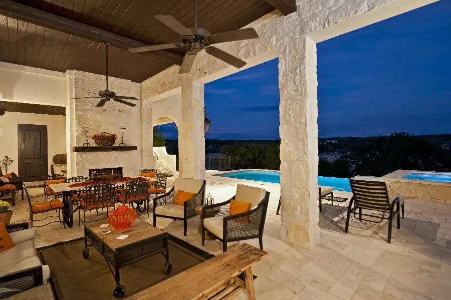 Great Outdoor Entertaining - custom home by Jenkins Design Build Austin TX