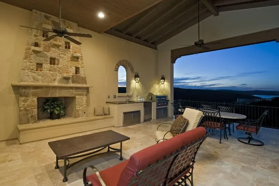 Great Outdoor Entertaining - custom home by Jenkins Design Build Austin TX