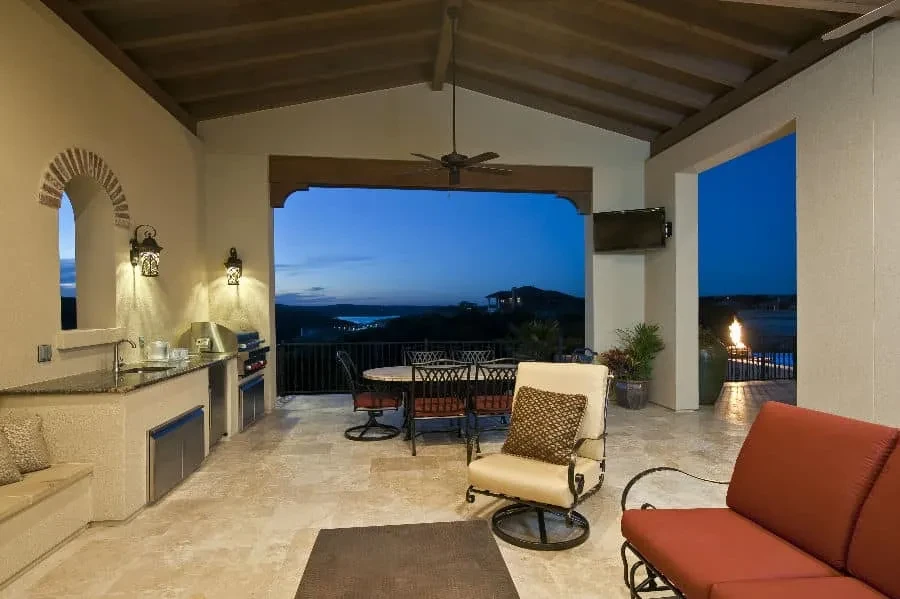 Great Outdoor Entertaining - custom home by Jenkins Design Build Austin TX