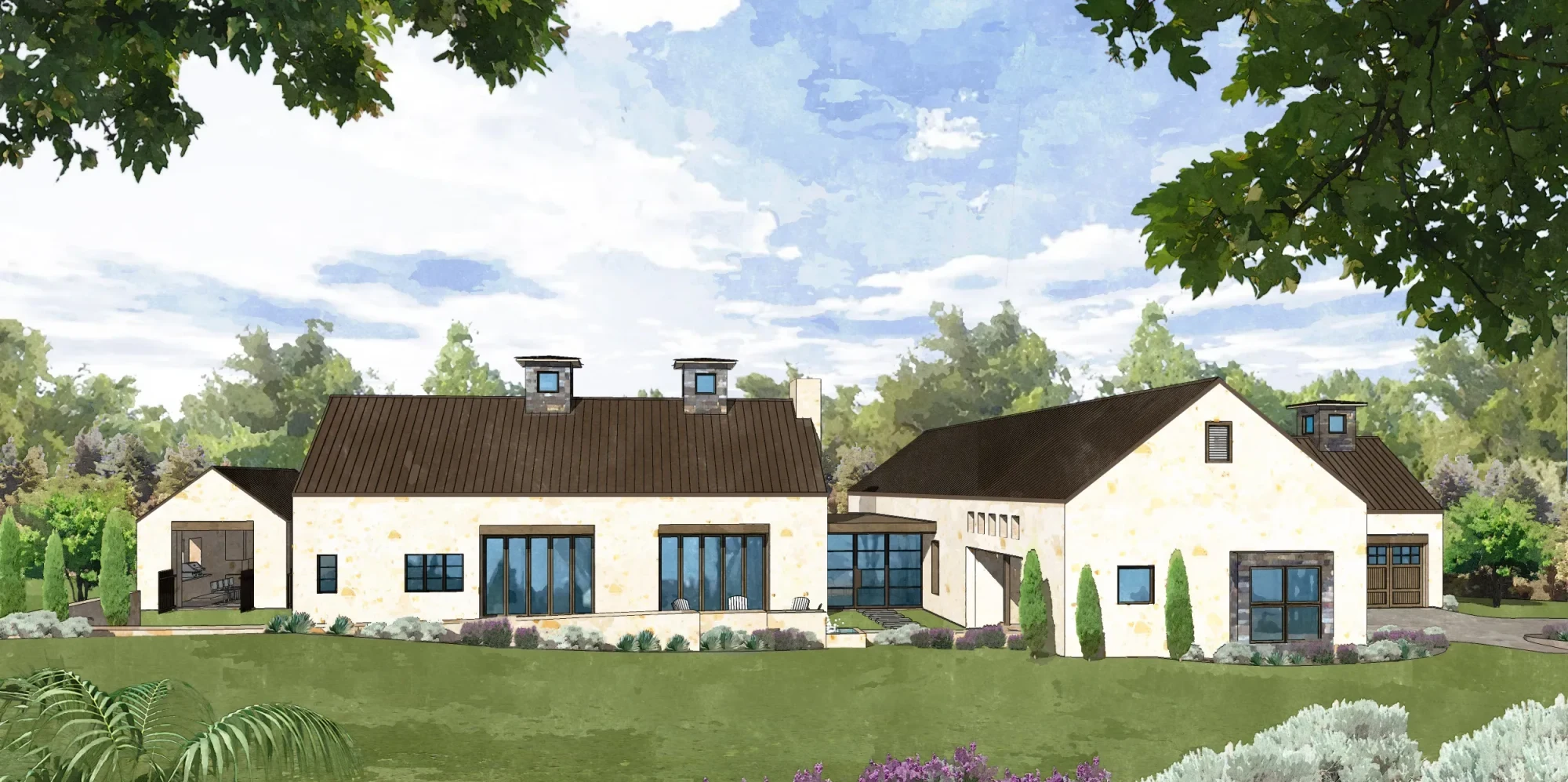 Vineyard Farmhouse - custom home by Jenkins Design Build Austin TX