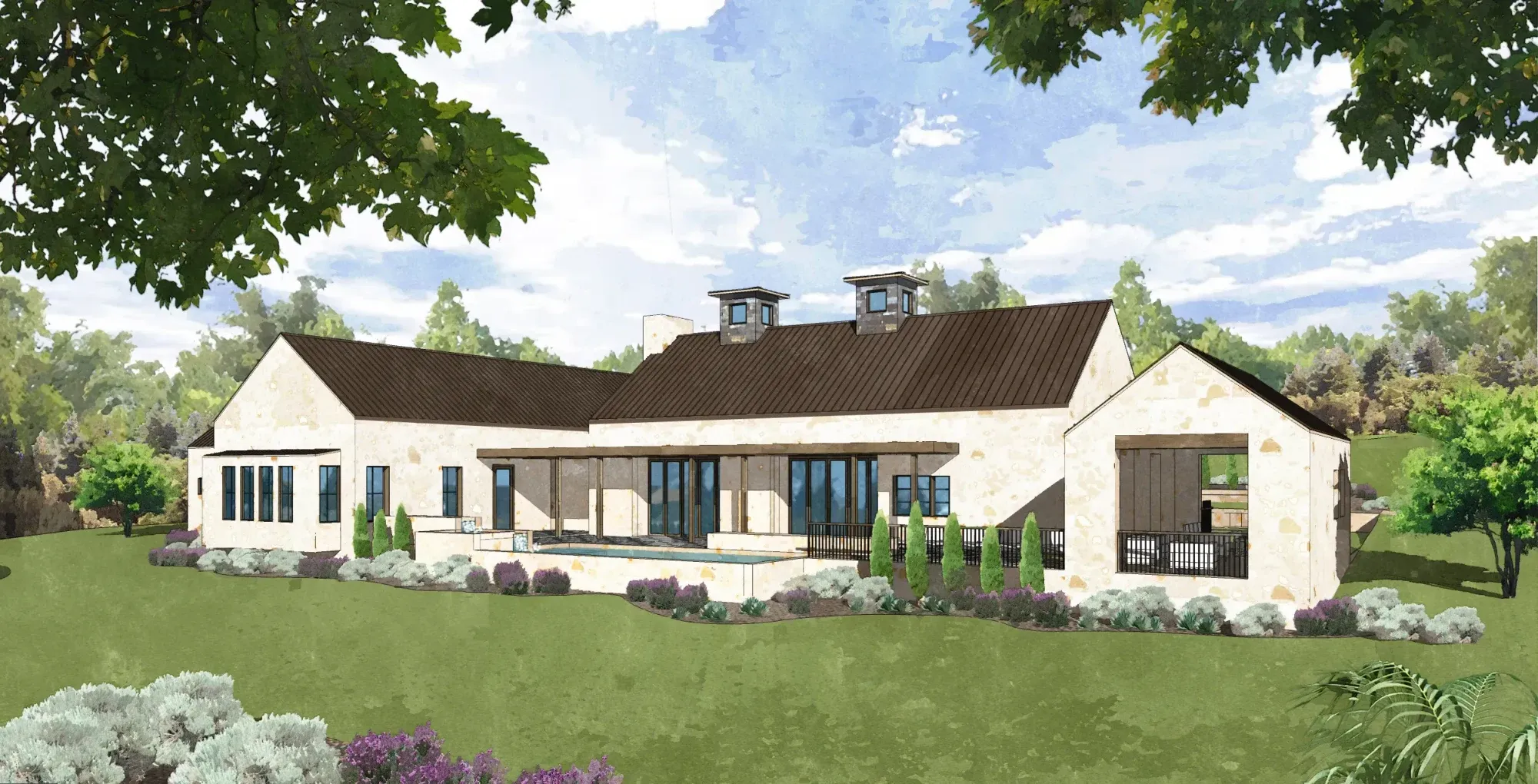 Vineyard Farmhouse - custom home by Jenkins Design Build Austin TX