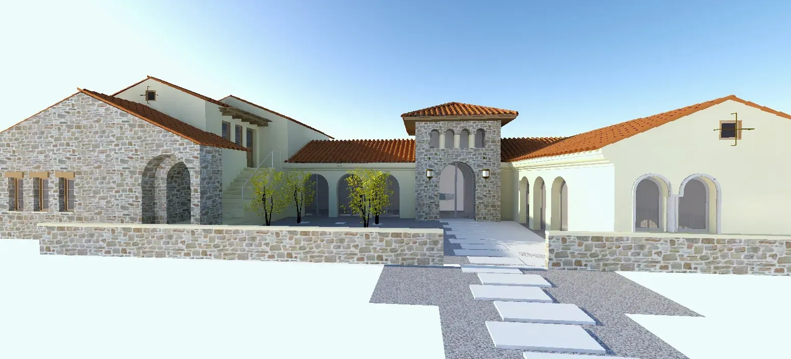 Home Design with Front Courtyard - Jenkins Design Build luxury home design Austin TX