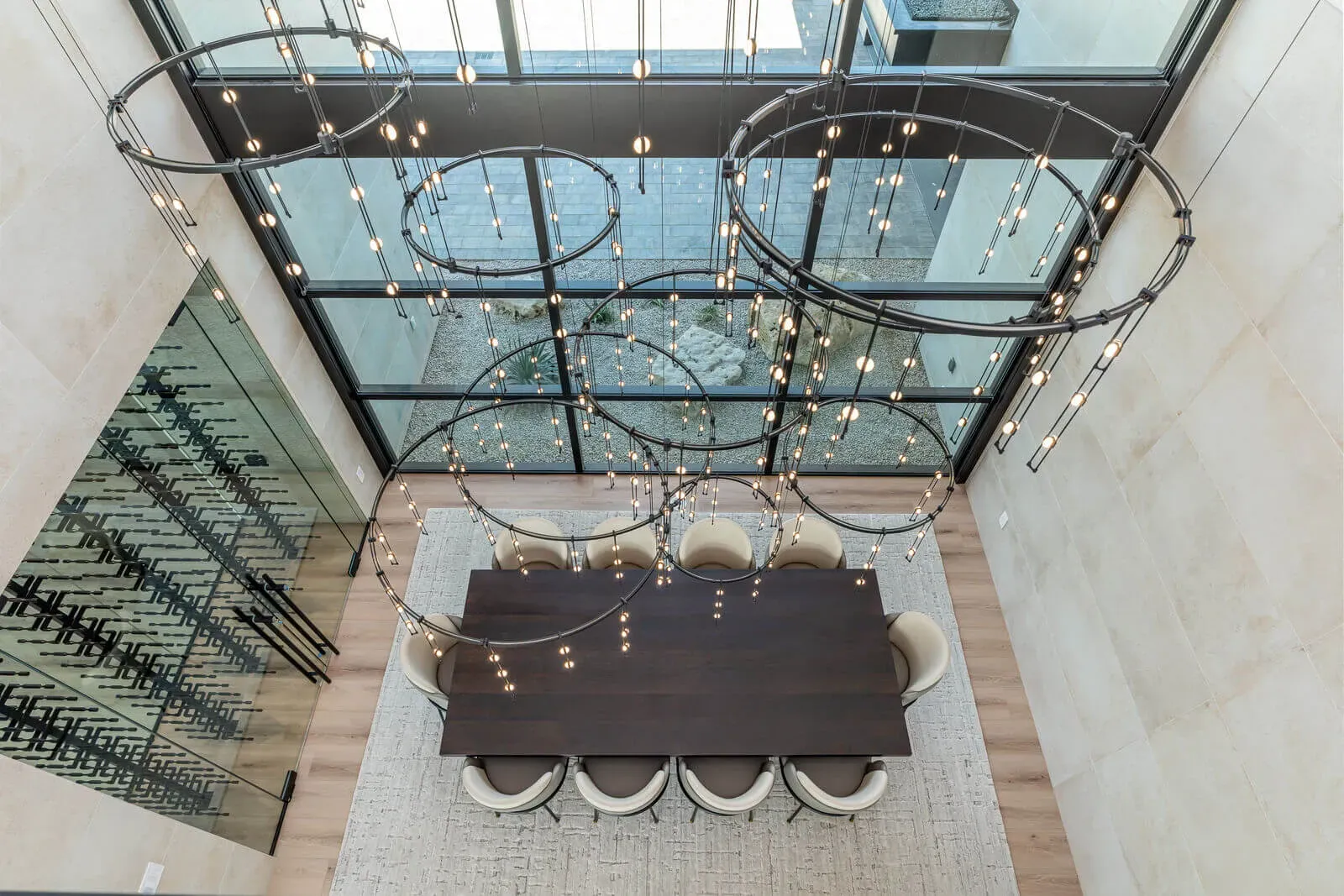 Vertical design in small lot custom homes Austin with soaring ceilings and natural light
