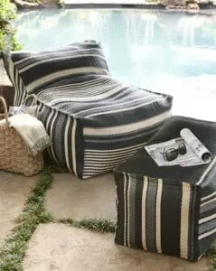 Outdoor bean bag chair and ottoman