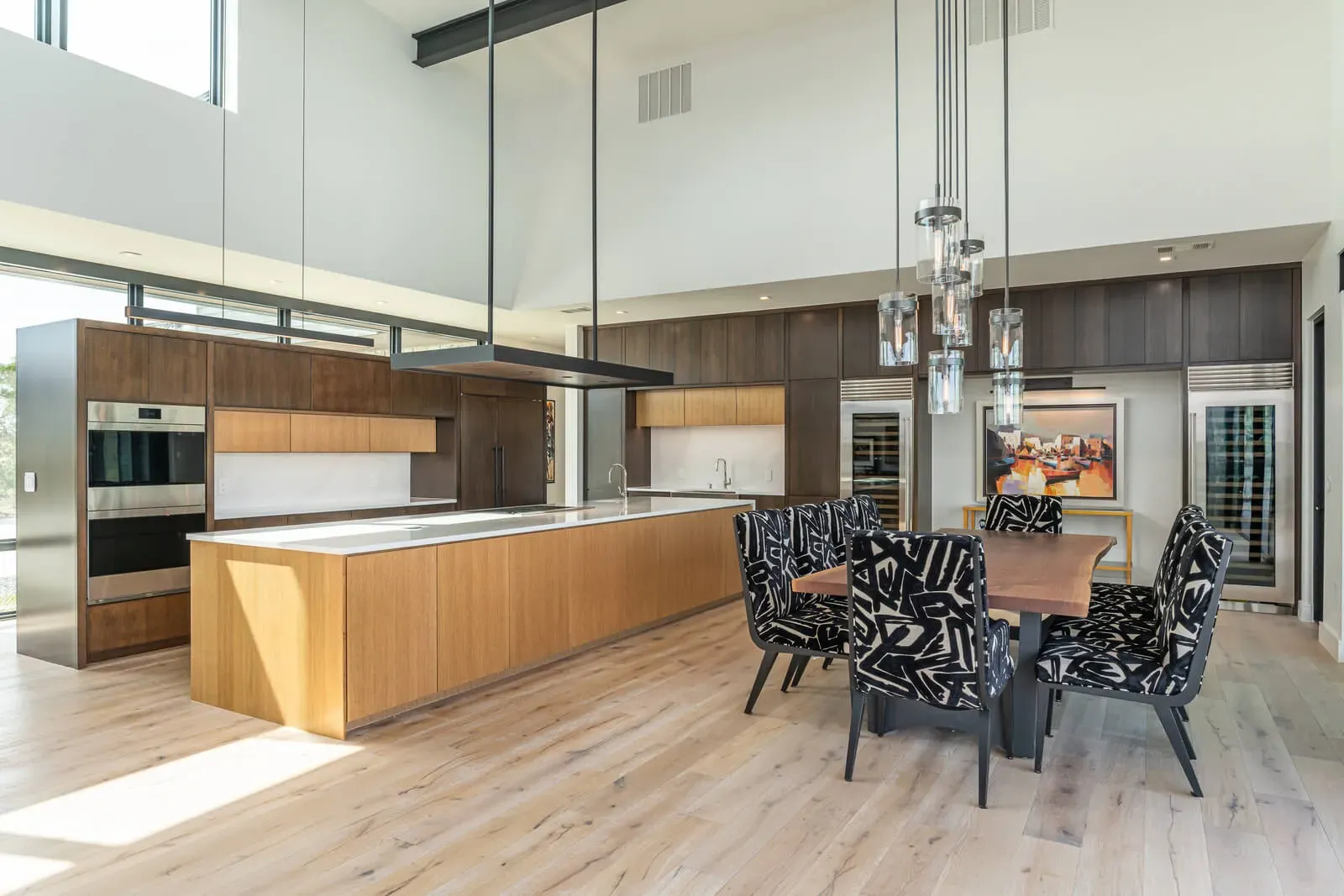 Chef-inspired timeless modern kitchen Austin with dual islands and wood cabinetry