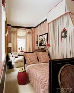 designer bedrooms coral red