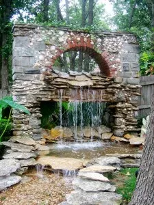 Natural stone waterfall