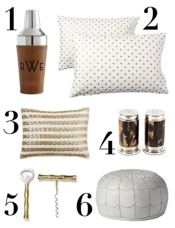 white and metallic finds